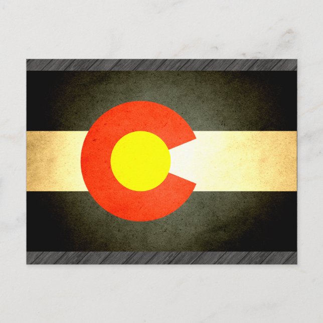 Sun küsste Colorado Flag Postkarte (Vorderseite)