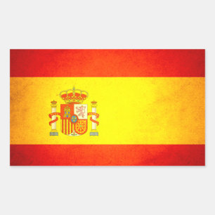 Sun küsste die Flagge Spaniens Rechteckiger Aufkleber