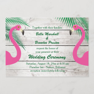 Sun küsste Flamingo-Hochzeits-Einladung Einladung