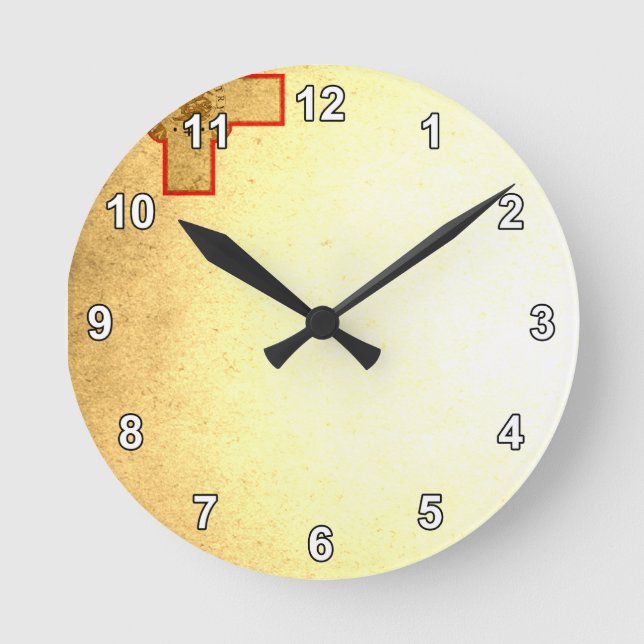 Sun küsste Maltaflagge Runde Wanduhr (Vorderseite)