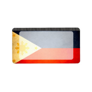 Sun küsste Philippinen-Flagge Adressaufkleber