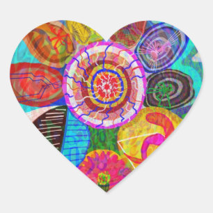 SUN-Lebenskraft auf Erden Herz-Aufkleber