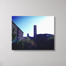 SUN LIT MILL STADT LOWELL WRAPPED CANVAS PRINT LEINWANDDRUCK