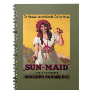 Sun-Mädchen Kalifornien-Rosinen-Plakat Notizblock