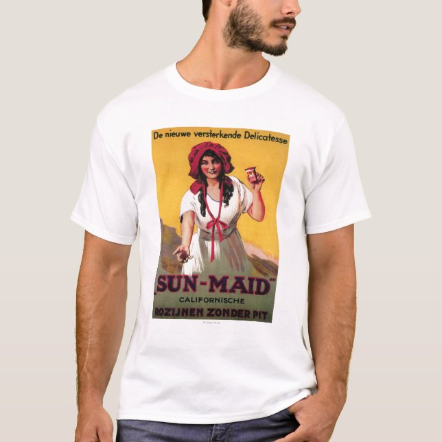 Sun-Mädchen Kalifornien-Rosinen-Plakat T-Shirt (Vorderseite)