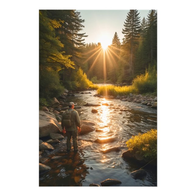 *~* Sun Man River Stream Nature AP49 Fotodruck (Vorne)