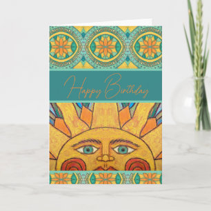 Sun Mandala Birthday Card Ankündigung