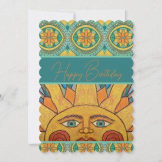 Sun Mandala Birthday Card Dankeskarte
