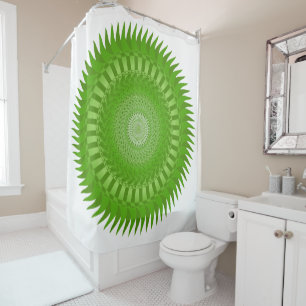 Sun Mandala green Duschvorhang