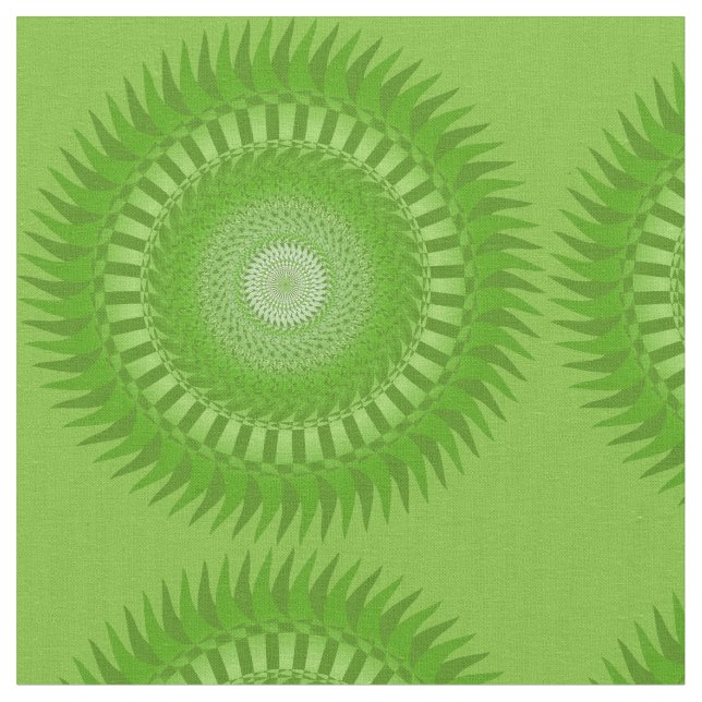 Sun Mandala green Stoff (Nahaufnahme)