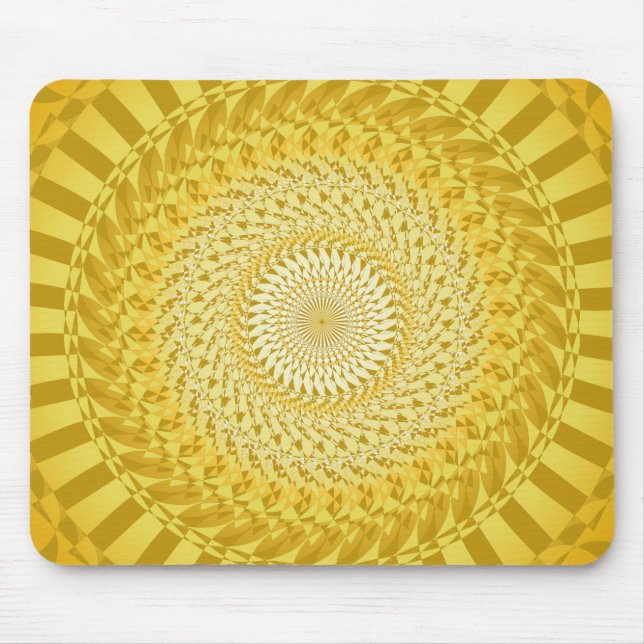 Sun Mandala in Gelb Mousepad (Vorne)