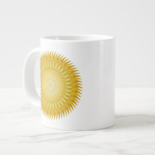 Sun Mandala in Yellow Jumbo-Tasse