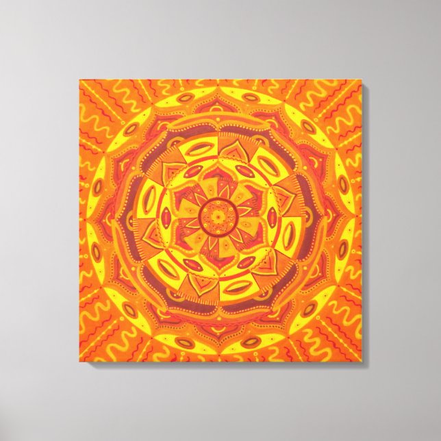Sun Mandala Leinwanddruck (Vorderseite)
