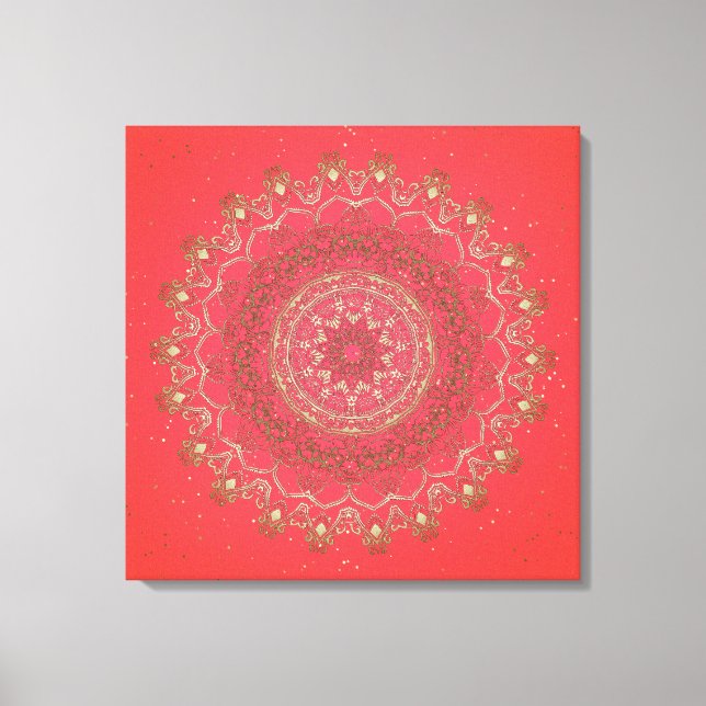 Sun Mandala - Wrapped Canvas Leinwanddruck (Vorderseite)