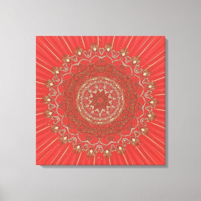 Sun Mandala - Wrapped Canvas Leinwanddruck (Vorderseite)