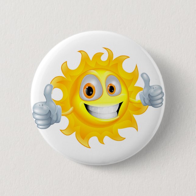 Sun-Mann-Cartooncharakter Button (Vorderseite)