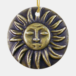 Sun Medallion Keramik Ornament