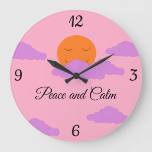 Sun mit Wolken einstellen Große Wanduhr