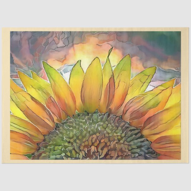 Sun Modern Art Big Sunflower Collection Seidenpapier (Vorderseite)