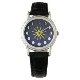 Sun, Mond-Phasen u. Sterne Armbanduhr