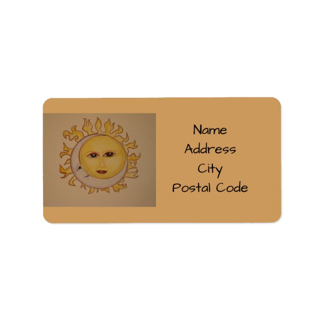 Sun Moon Address Labels Adressaufkleber (Vorne)