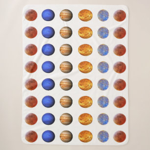 Sun, Moon and Stars Fleece Blanket 60"x 80" Sherpadecke