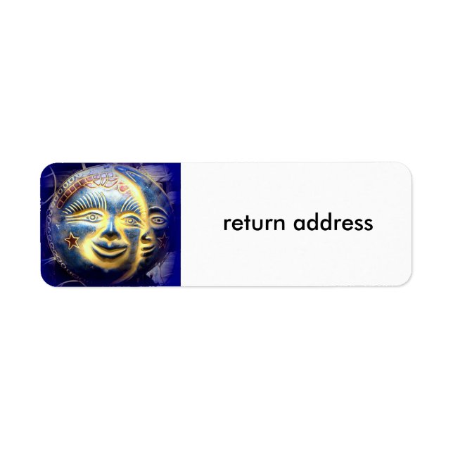Sun Moon and Stars Returnaddress Label (Vorne)