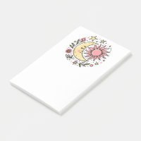 Sun Moon Blumenrosa Gelb Zodiac Astrologisch