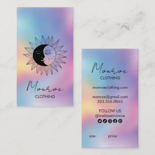 Sun Moon Boho Line Art Rainbow Social HANG TAGS