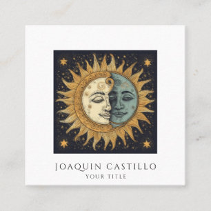 Sun Moon Celestial Business Card Quadratische Visitenkarte