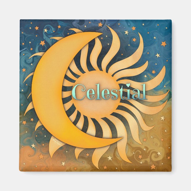 Sun Moon Celestis Stars Fun Inspirivity Magnet (Vorne)
