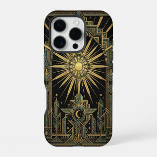 Sun & Moon Deco Wings | Gold iPhone 16 Pro Case Hülle