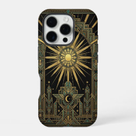 Sun & Moon Deco Wings | Gold iPhone 16 Pro Hülle