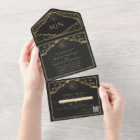 Sun Moon Elegant Tarot Card QR Code Wedite Invite