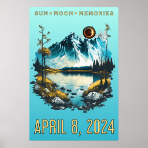 Sun, Moon, Erinnerungen Eclipse 2024 Poster
