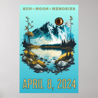 Sun, Moon, Erinnerungen Eclipse 2024 Poster