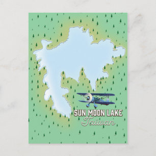 Sun Moon Lake Taiwan Navigationskarte Postkarte