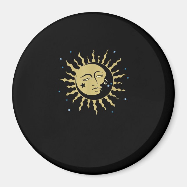 Sun Moon mit 90ern Hexenwhimsigoth Ästhetik Magnet (Vorne)
