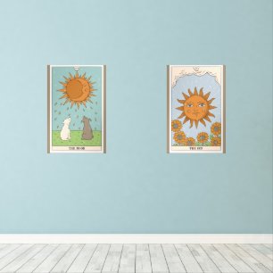 Sun & Moon Moderne Tarot Illustrationen Bilderwand Sets