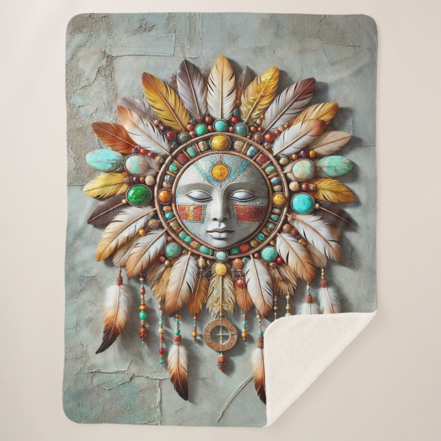 Sun & Moon Motif Sherpadecke (Vorderseite)