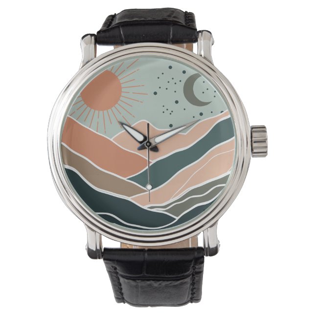 Sun & Moon Mountains Armbanduhr (Vorderseite)