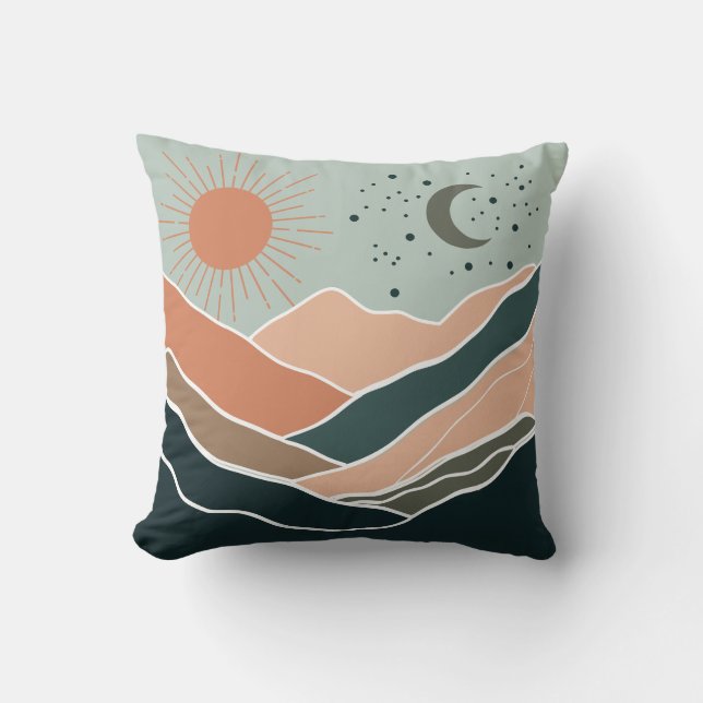 Sun & Moon Mountains Kissen (Vorderseite)