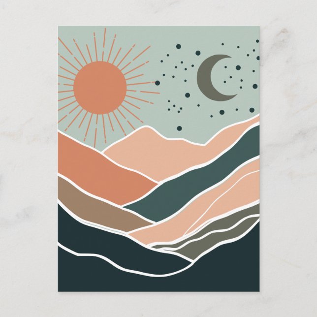 Sun & Moon Mountains Postkarte (Vorderseite)