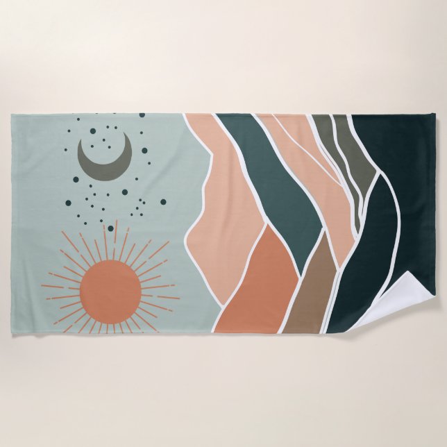 Sun & Moon Mountains Strandtuch (Vorderseite)
