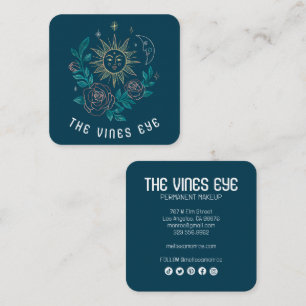 Sun Moon & Rose Magical Boho CUSTOM Social Media Quadratische Visitenkarte