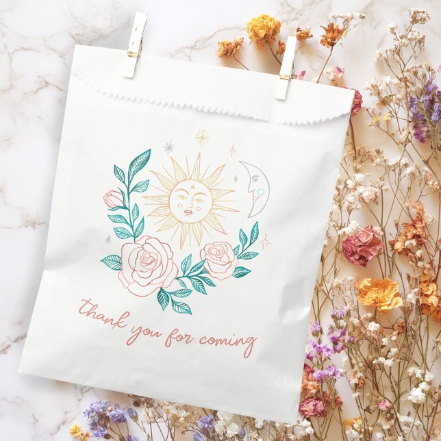 Sun Moon & Rose Magical Boho Earthy CUSTOM Geschenktütchen (Sun Moon & Roses Magical Boho Earthy CUSTOM Favor Bag
)