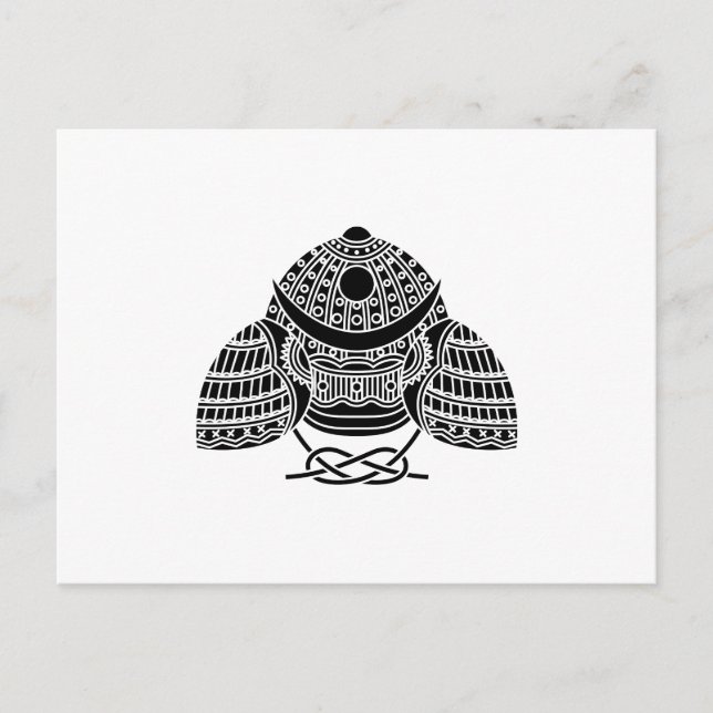 Sun moon Samurai Helm Postkarte (Vorderseite)