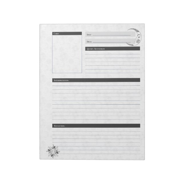 Sun Moon Single Card Tarot Reading Journal Notizblock (Rotiert)