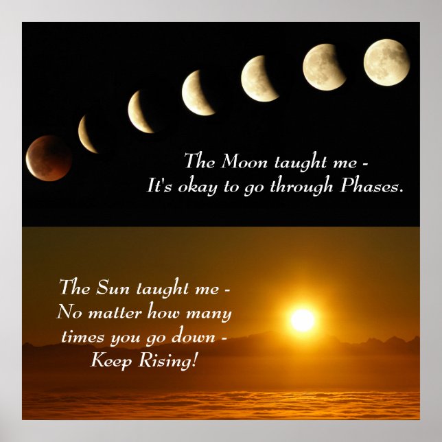 Sun Moon Spirituelles Zitat Poster (Vorne)