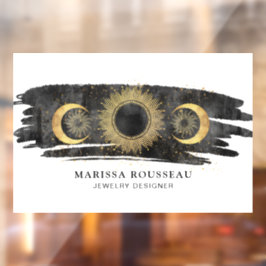 Sun Moon Stars Gold Schwarz-weiße Schmuckdesigner Fensteraufkleber